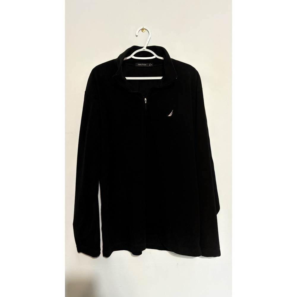 XL black Nautica quarter zip Fleece Pullover W Gray Sail. Gorpcore casual
